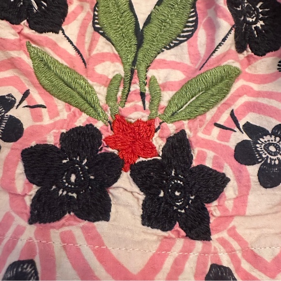 Maeve by Anthropologie Pink and Red Tiered Ruffled Embroidered Sundress - Picture 4 of 8